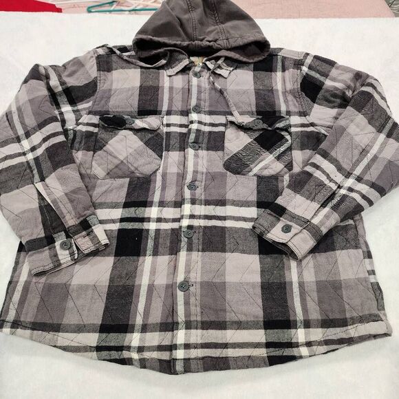 Ocean Pacific Flannel Hoodie men XL Gray Sweatshirt Cotton - Picture 1 of 10